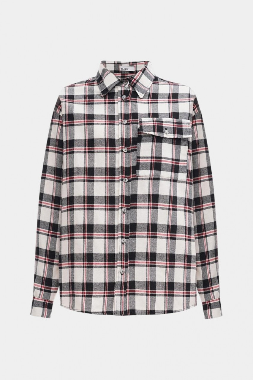 Чорно-біла сорочка в клітинку Basic FW24-25 BLAZH'